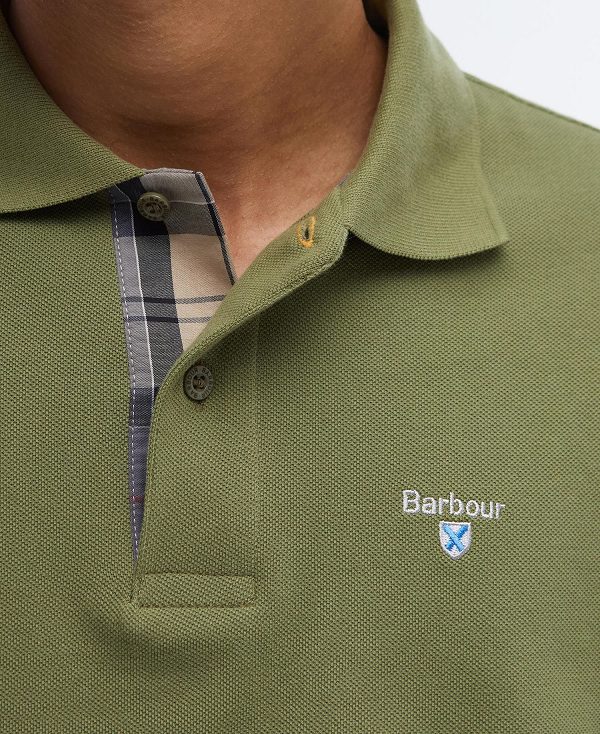 Barbour Tartan Pique Polo Shirt μπορντο | BABO88129