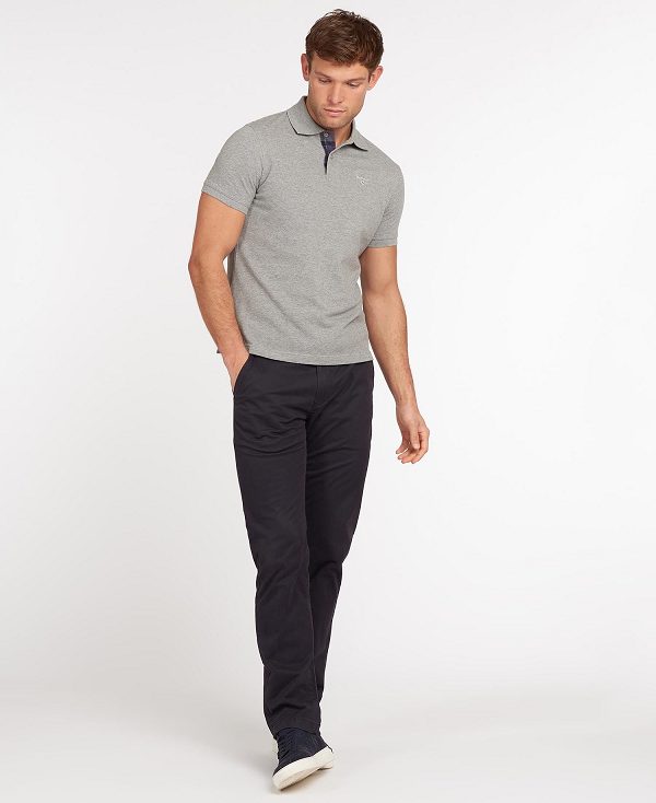 Barbour Tartan Pique Polo Shirt μαυρα | BABO88135