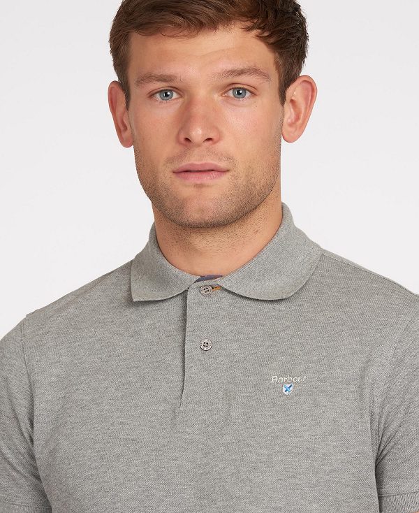 Barbour Tartan Pique Polo Shirt μαυρα | BABO88135