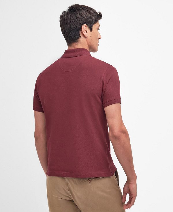 Barbour Tartan Pique Polo Shirt μπορντο | BABO88139