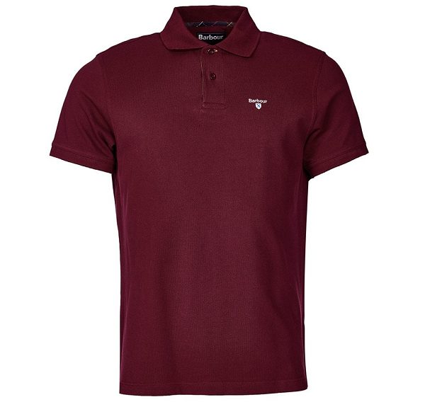 Barbour Tartan Pique Polo Shirt μπορντο | BABO88139