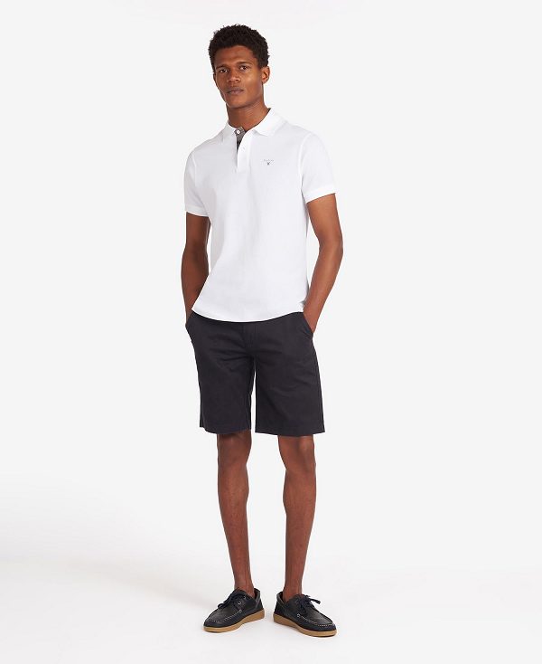 Barbour Tartan Pique Polo Shirt ασπρα | BABO88152