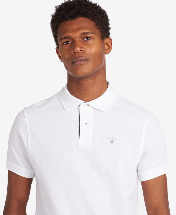 Barbour Tartan Pique Polo Shirt ασπρα | BABO88152