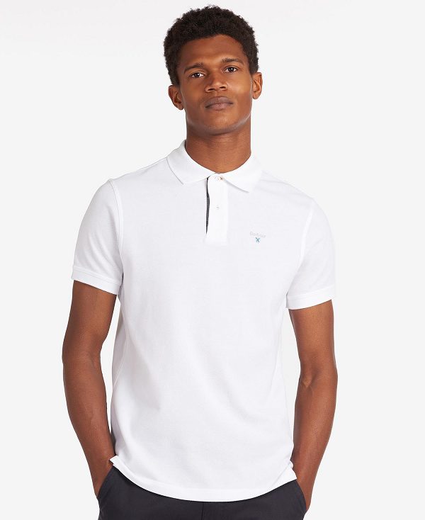 Barbour Tartan Pique Polo Shirt ασπρα | BABO88152