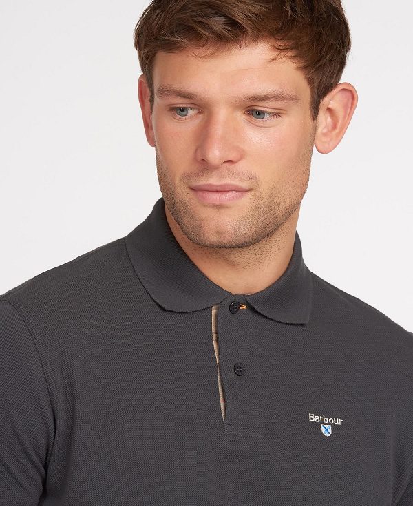 Barbour Tartan Pique Polo Shirt βαθυ μπλε | BABO88165