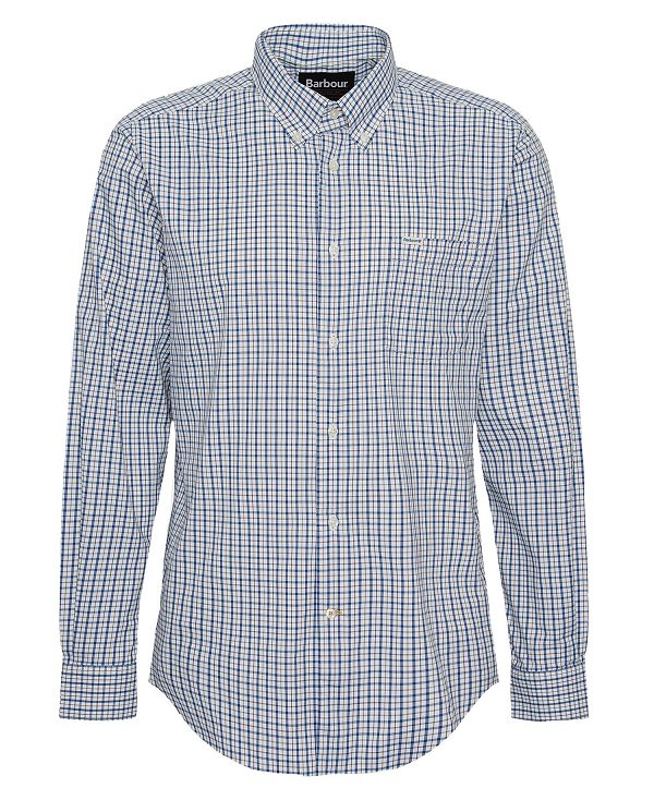 Barbour Teesdale Tailored Long-sleeved Shirt σκουρο μπλε | BABO87724