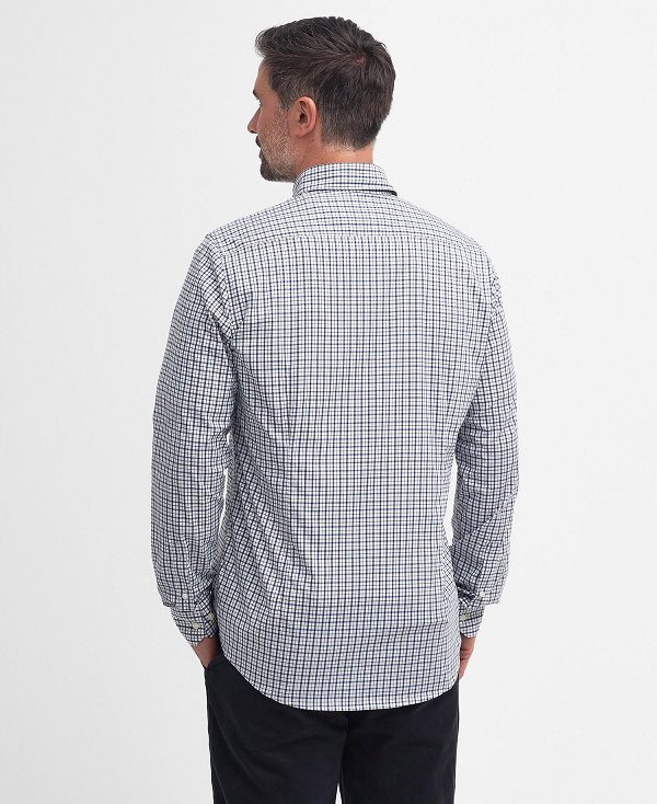 Barbour Teesdale Tailored Long-sleeved Shirt σκουρο μπλε | BABO87724