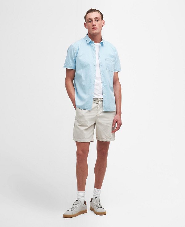 Barbour Terra Dye Regular Short-sleeved Shirt μπλε | BABO87767