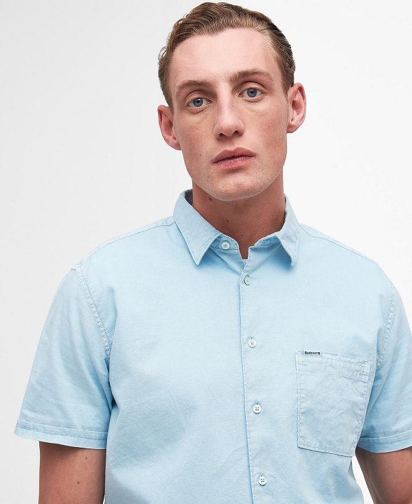 Barbour Terra Dye Regular Short-sleeved Shirt μπλε | BABO87767