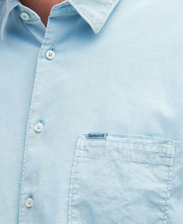 Barbour Terra Dye Regular Short-sleeved Shirt μπλε | BABO87767