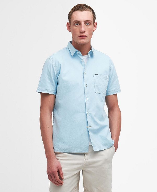 Barbour Terra Dye Regular Short-sleeved Shirt μπλε | BABO87767