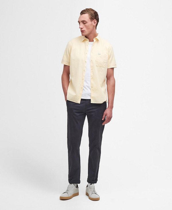 Barbour Terra Dye Regular Short-sleeved Shirt κίτρινα | BABO87783