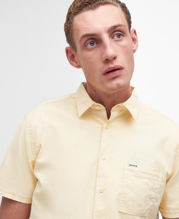 Barbour Terra Dye Regular Short-sleeved Shirt κίτρινα | BABO87783