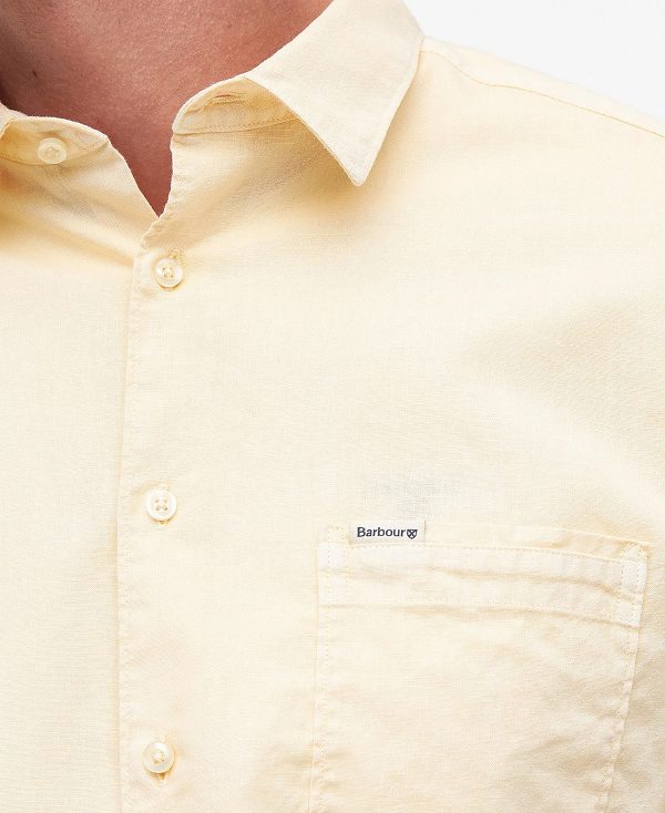 Barbour Terra Dye Regular Short-sleeved Shirt κίτρινα | BABO87783