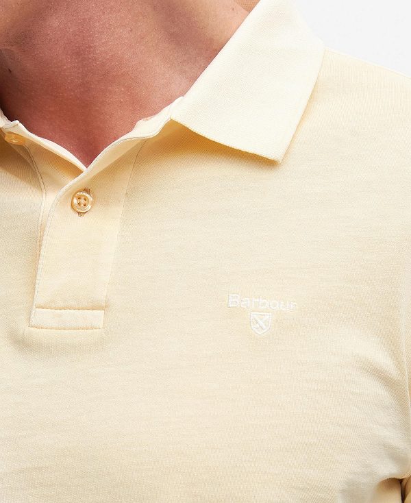 Barbour Terra Dye Short-sleeved Polo Shirt κίτρινα | BABO88168