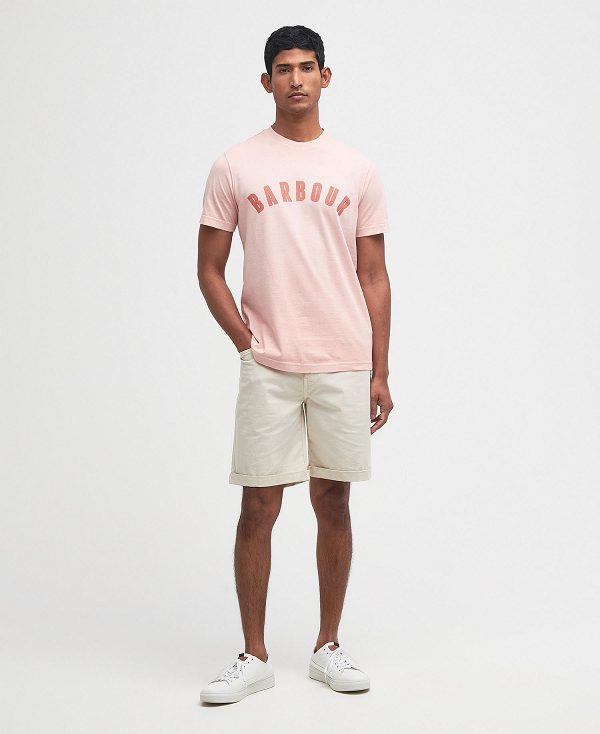 Barbour Terra Dye T-shirt ροζ ασπρα | BABO88340