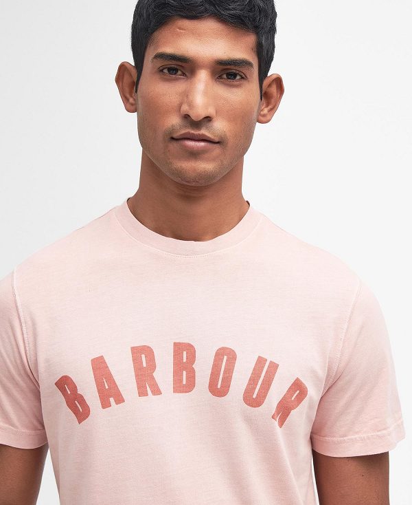 Barbour Terra Dye T-shirt ροζ ασπρα | BABO88340