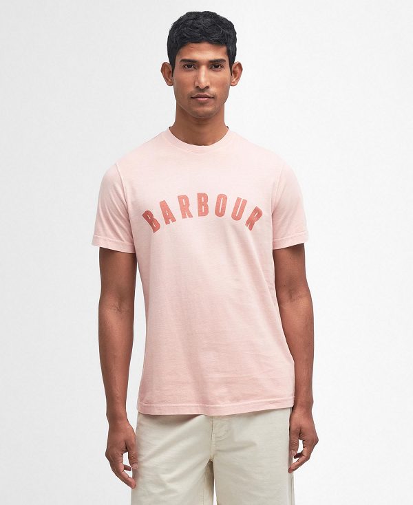 Barbour Terra Dye T-shirt ροζ ασπρα | BABO88340
