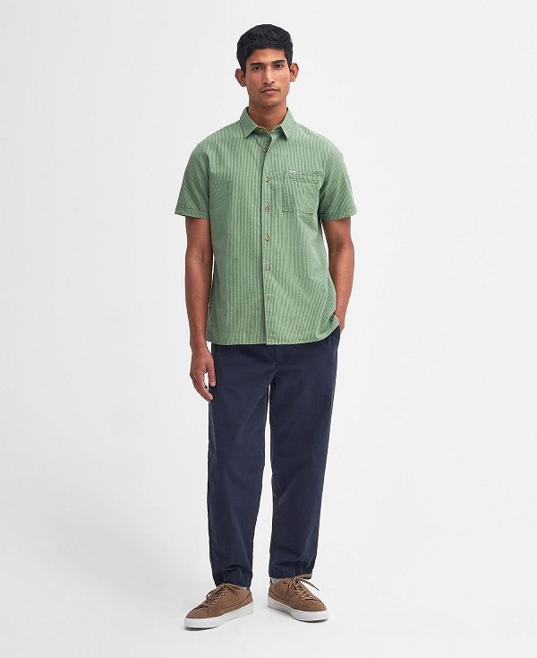 Barbour Thermond Regular Short-sleeved Shirt πρασινο | BABO87781