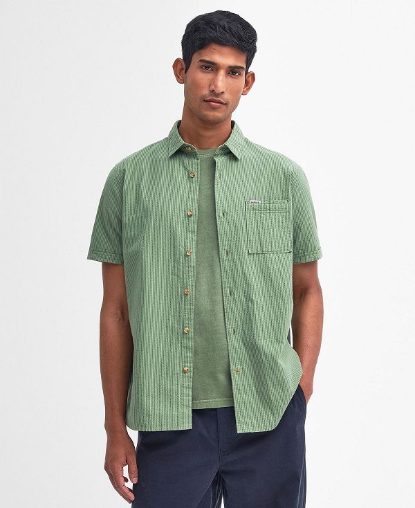 Barbour Thermond Regular Short-sleeved Shirt πρασινο | BABO87781