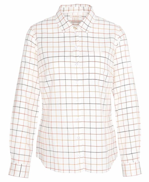 Barbour Triplebar Long-sleeved Shirt ασπρα | BABO89512