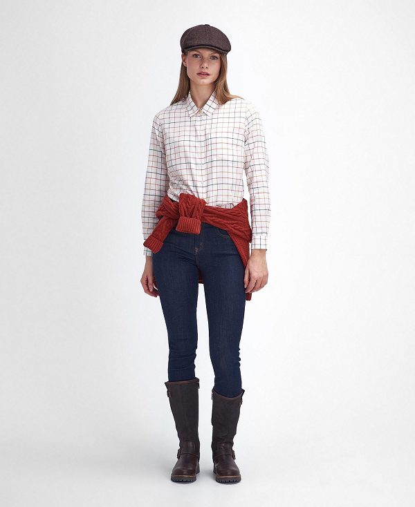 Barbour Triplebar Long-sleeved Shirt ασπρα | BABO89512
