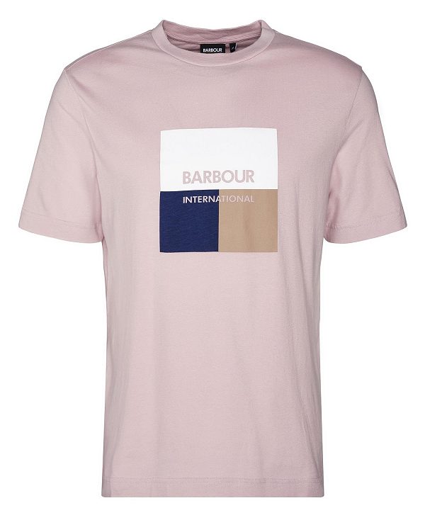 Barbour Triptych Graphic T-shirt ροζ | BABO88366