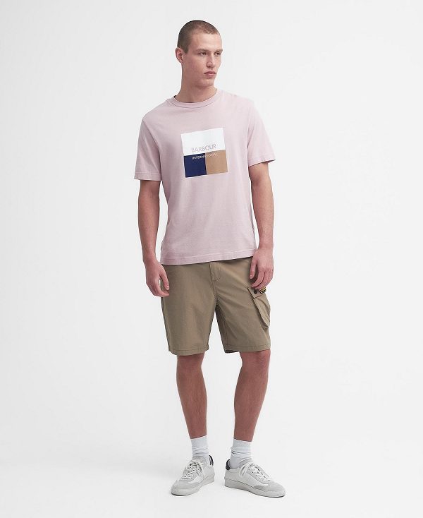 Barbour Triptych Graphic T-shirt ροζ | BABO88366