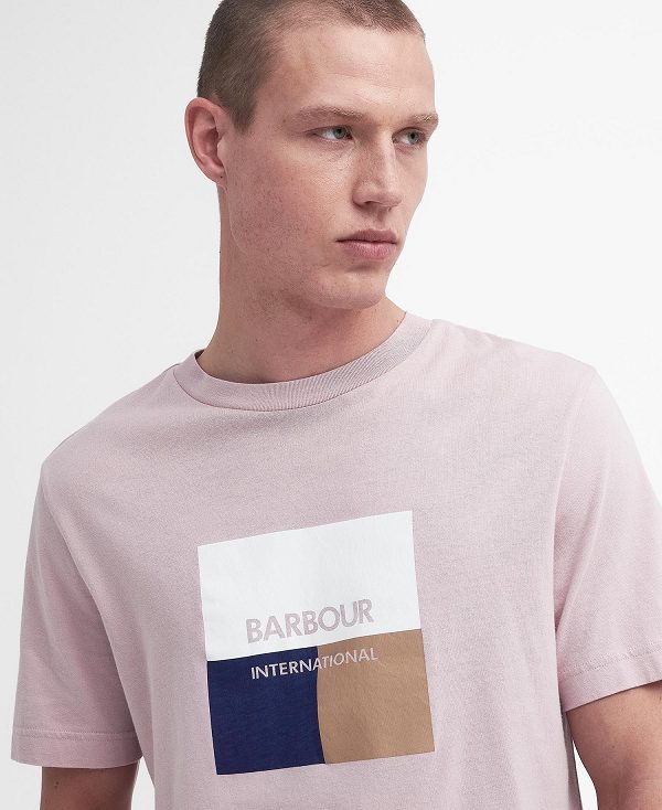 Barbour Triptych Graphic T-shirt ροζ | BABO88366