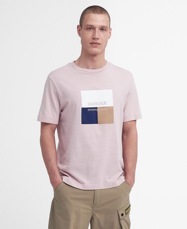 Barbour Triptych Graphic T-shirt ροζ | BABO88366