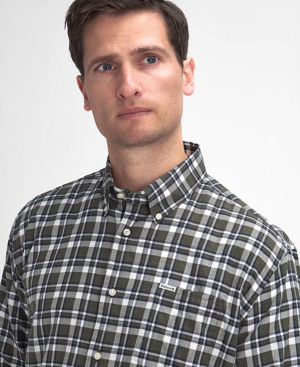 Barbour Turville Regular Long-sleeved Shirt πρασινο | BABO87894