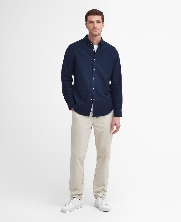 Barbour Twillbridge Tailored Long-sleeved Shirt σκουρο μπλε | BABO87880
