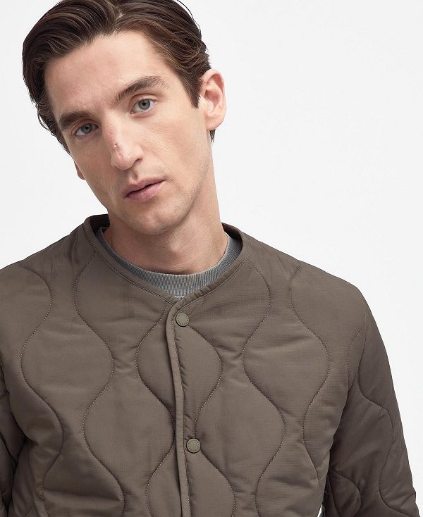 Barbour Utility Liddesdale Quilted Jacket πορτοκαλι χρυσο χρωμα | BABO87325