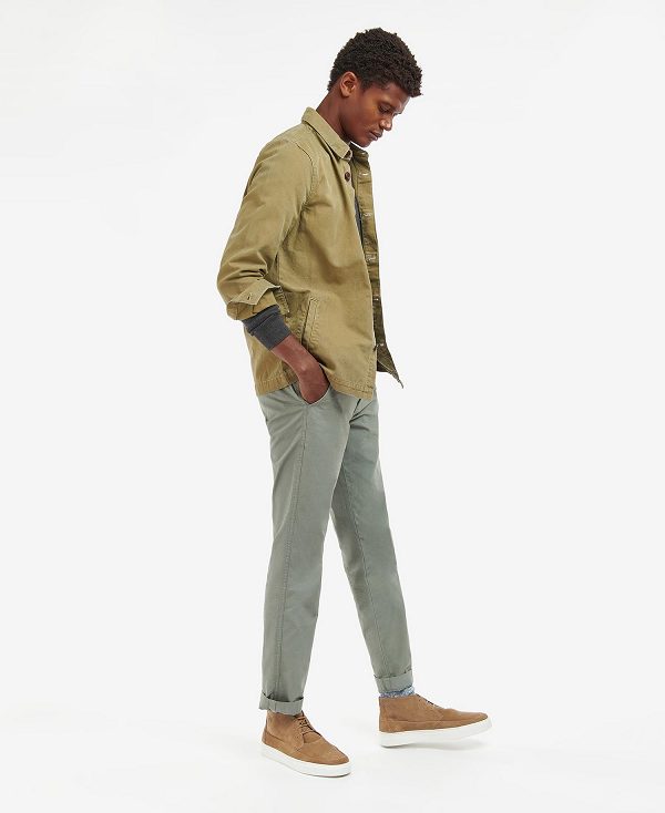 Barbour Washed Cotton Overshirt Ελιά | BABO87592