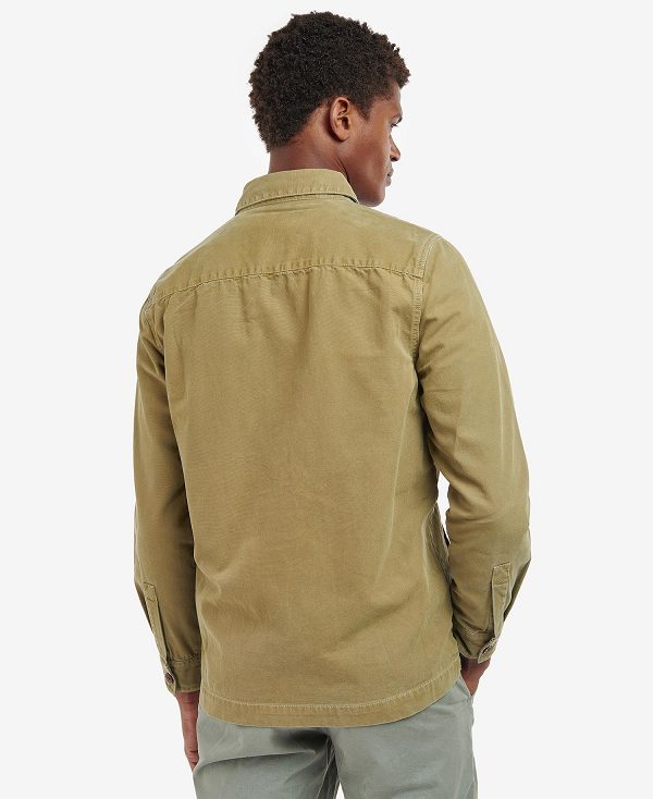 Barbour Washed Cotton Overshirt Ελιά | BABO87592