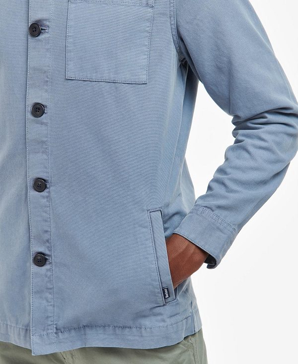 Barbour Washed Cotton Overshirt μπλε | BABO87593