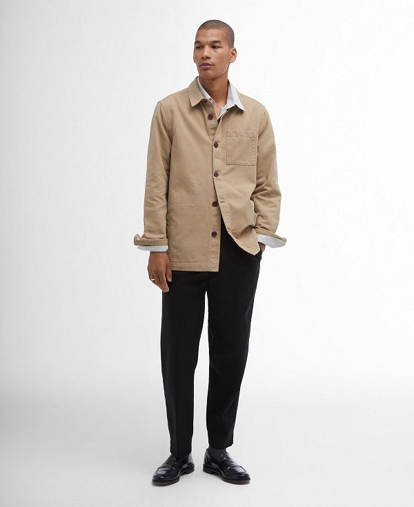 Barbour Washed Cotton Overshirt καφε | BABO87633