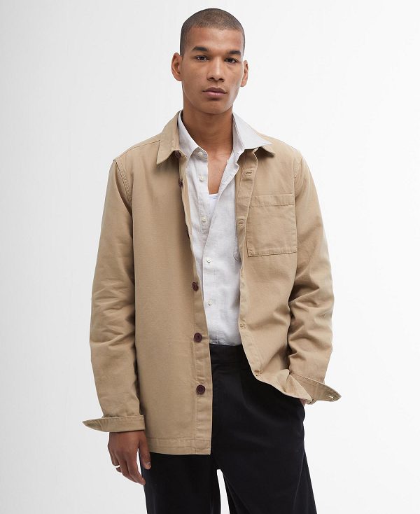 Barbour Washed Cotton Overshirt καφε | BABO87633
