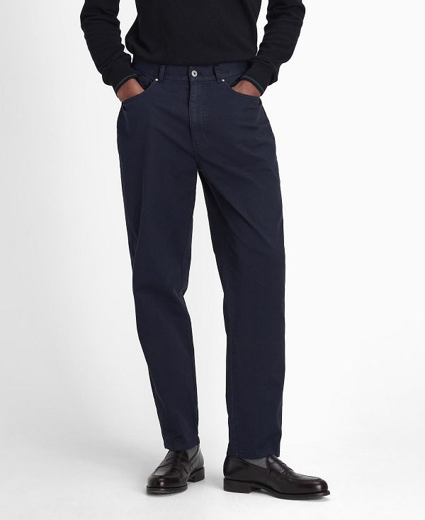 Barbour Washed Stretch Regular Trousers σκουρο μπλε | BABO88820