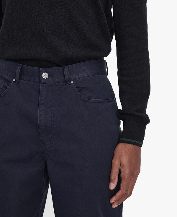 Barbour Washed Stretch Regular Trousers σκουρο μπλε | BABO88820