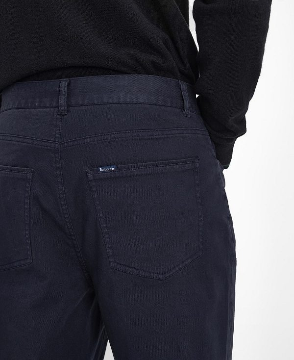 Barbour Washed Stretch Regular Trousers σκουρο μπλε | BABO88820