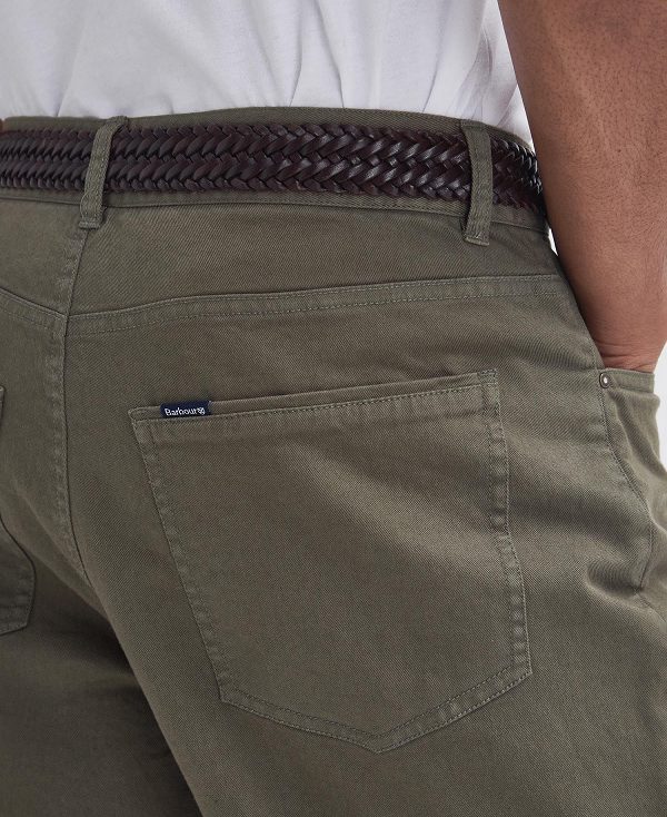 Barbour Washed Stretch Regular Trousers πρασινο | BABO88829