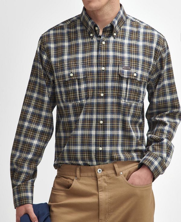 Barbour Washed Stretch Regular Trousers καφε | BABO88835
