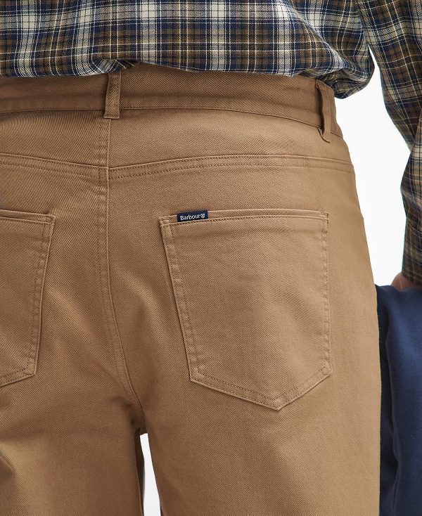 Barbour Washed Stretch Regular Trousers καφε | BABO88835