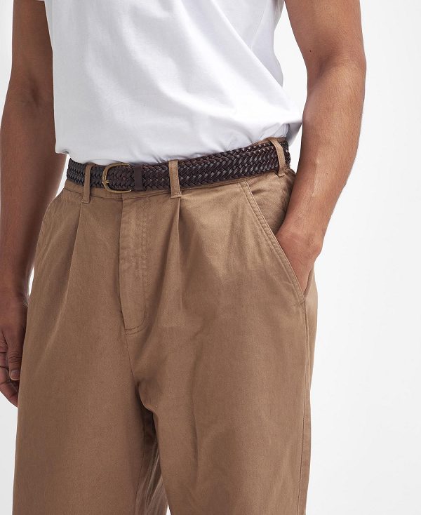 Barbour Washed Stretch Relaxed Trousers Μπεζ | BABO88830