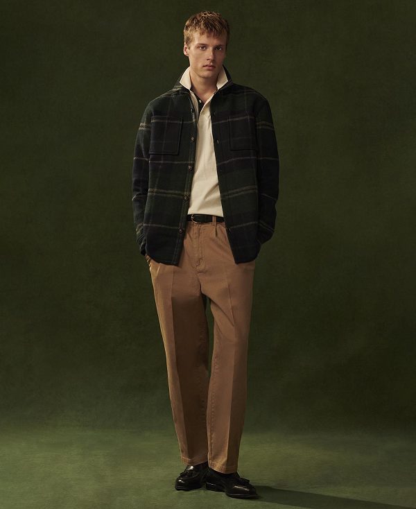 Barbour Washed Stretch Relaxed Trousers Μπεζ | BABO88830