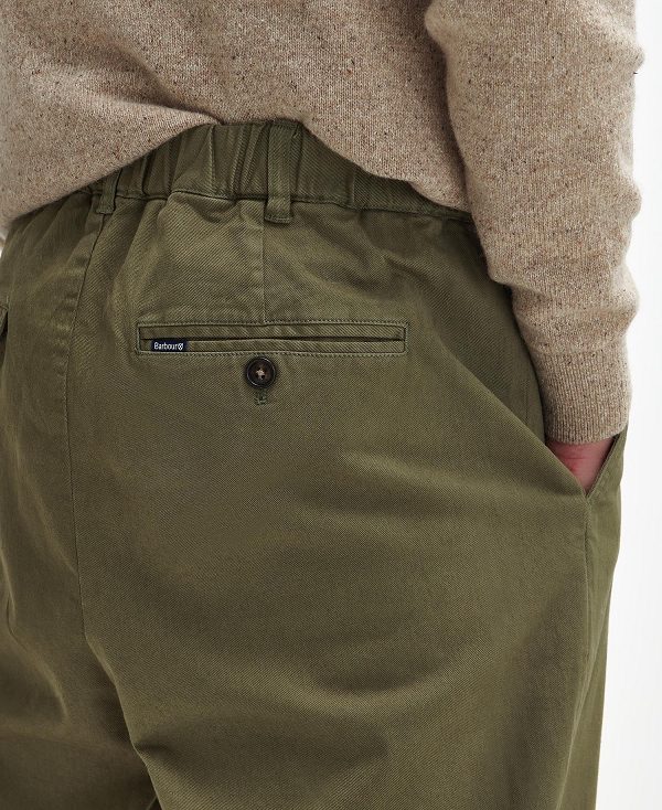Barbour Washed Stretch Relaxed Trousers πρασινο | BABO88837