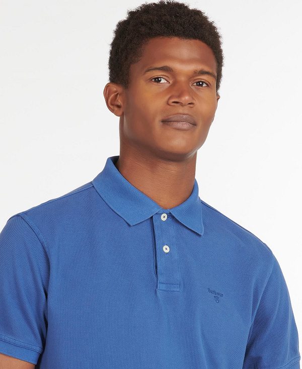 Barbour Washed-out Sports Polo Shirt μπλε | BABO88039