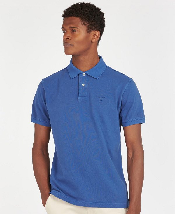 Barbour Washed-out Sports Polo Shirt μπλε | BABO88039