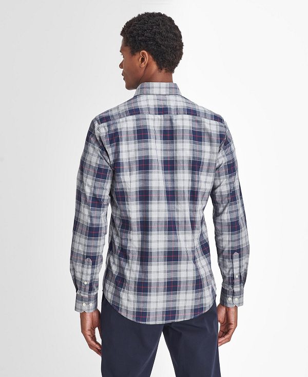 Barbour Wetheram Tailored Long-sleeved Shirt μπλε | BABO87845